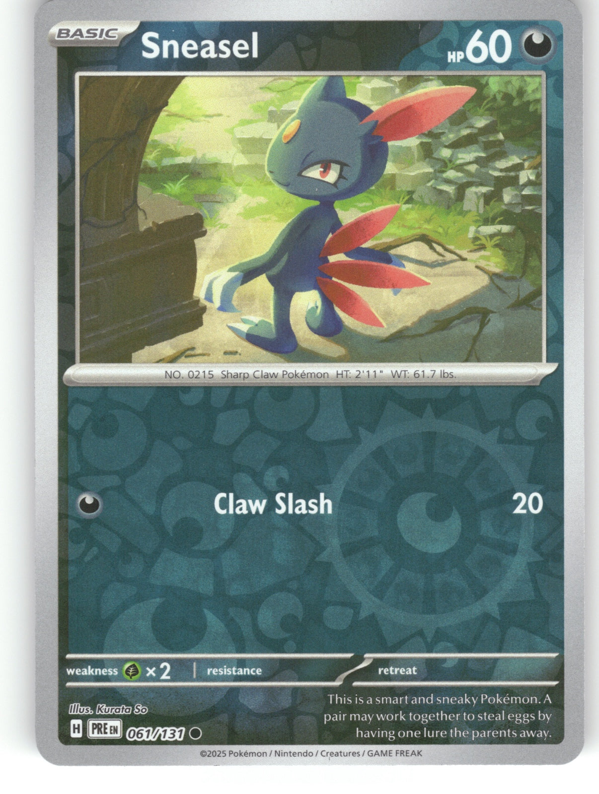 Sneasel Reverse Holo Common SV: Prismatic Evolutions 061/131 NM