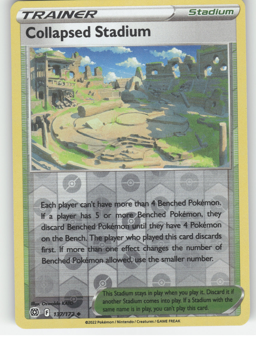 Collapsed Stadium Reverse Holo Uncommon SWSH09: Brilliant Stars 137/172 NM