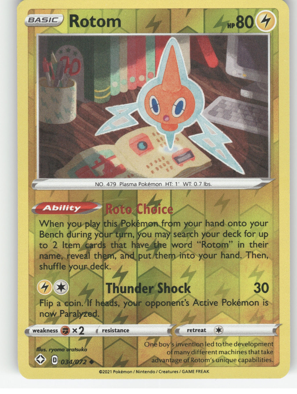 Rotom Reverse Holo Uncommon Shining Fates 034/072 NM