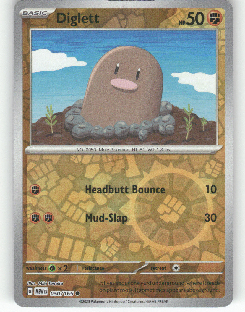 Diglett Reverse Holo Common SV: Scarlet & Violet 151 050/165 NM