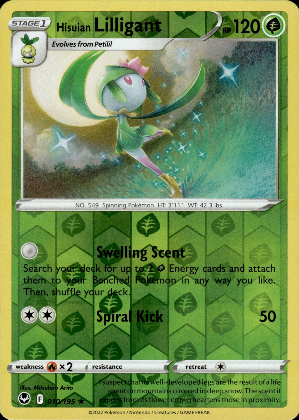 Hisuian Lilligant Reverse Holo Rare SWSH12: Silver Tempest 010/195 NM