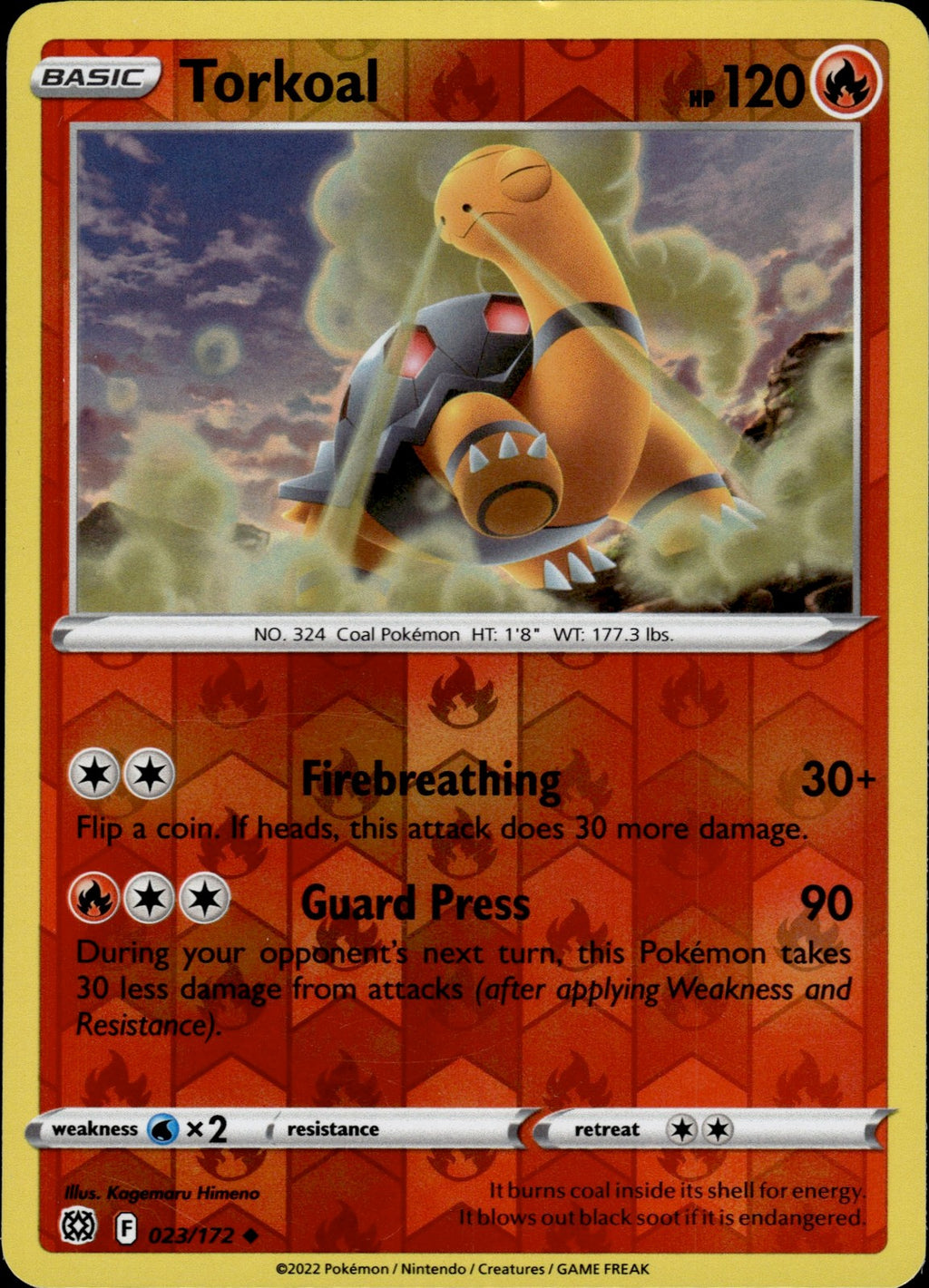 Torkoal Reverse Holo Uncommon SWSH09: Brilliant Stars 023/172 NM