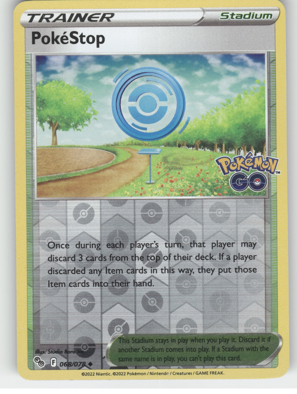 PokeStop Reverse Holo Uncommon Pokemon GO 068/078 NM