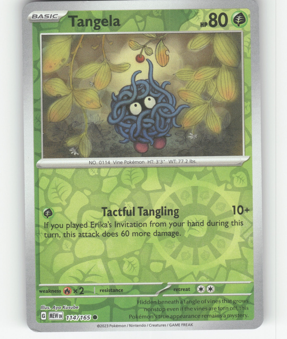 Tangela Reverse Holo Common SV: Scarlet & Violet 151 114/165 NM