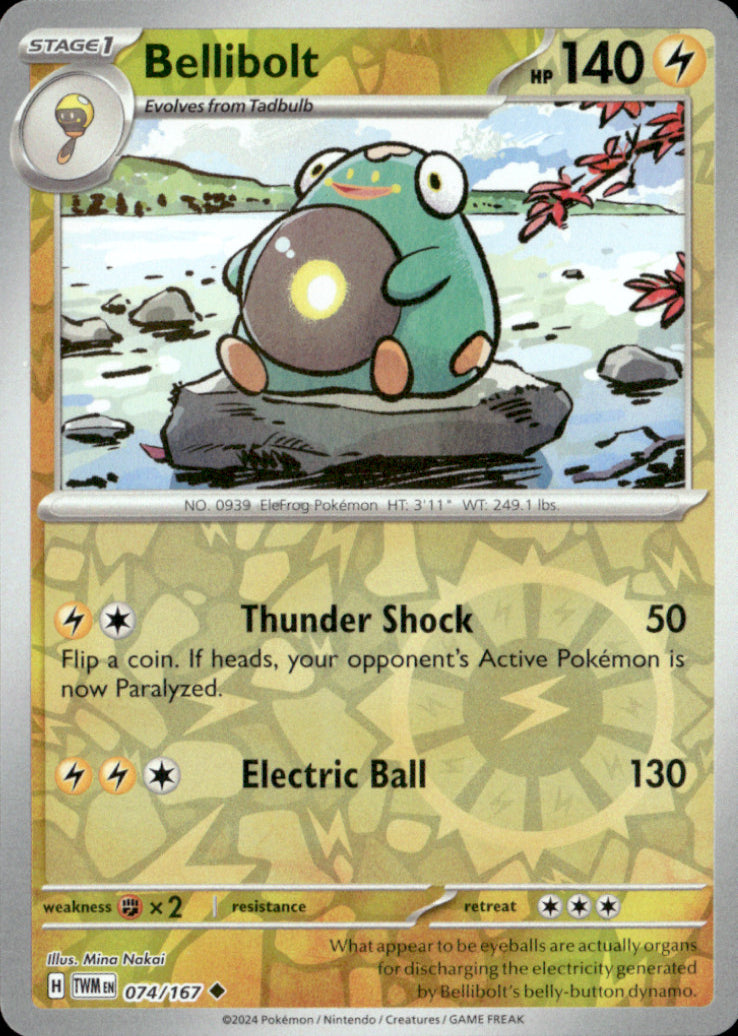 Bellibolt Reverse Holo Uncommon SV06: Twilight Masquerade 074/167 NM