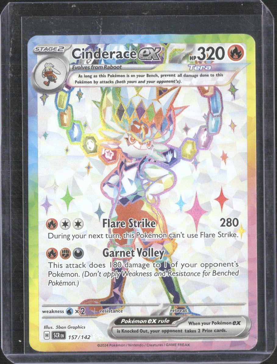 Cinderace ex Holo Ultra Rare SV07: Stellar Crown 157/142 NM