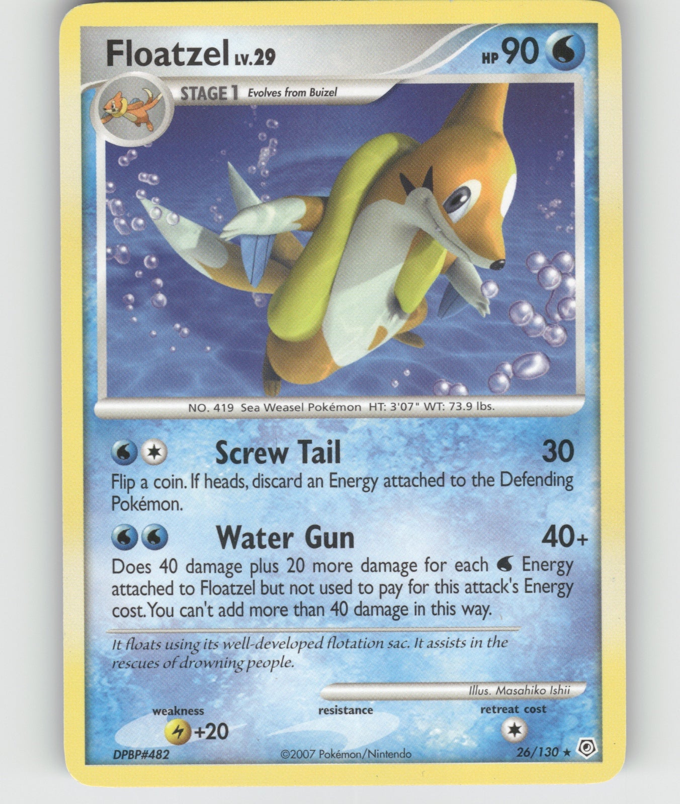 Floatzel Rare Diamond and Pearl 26/130 NM