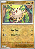 Mankey Reverse Holo Common SV02: Paldea Evolved 106/193 NM