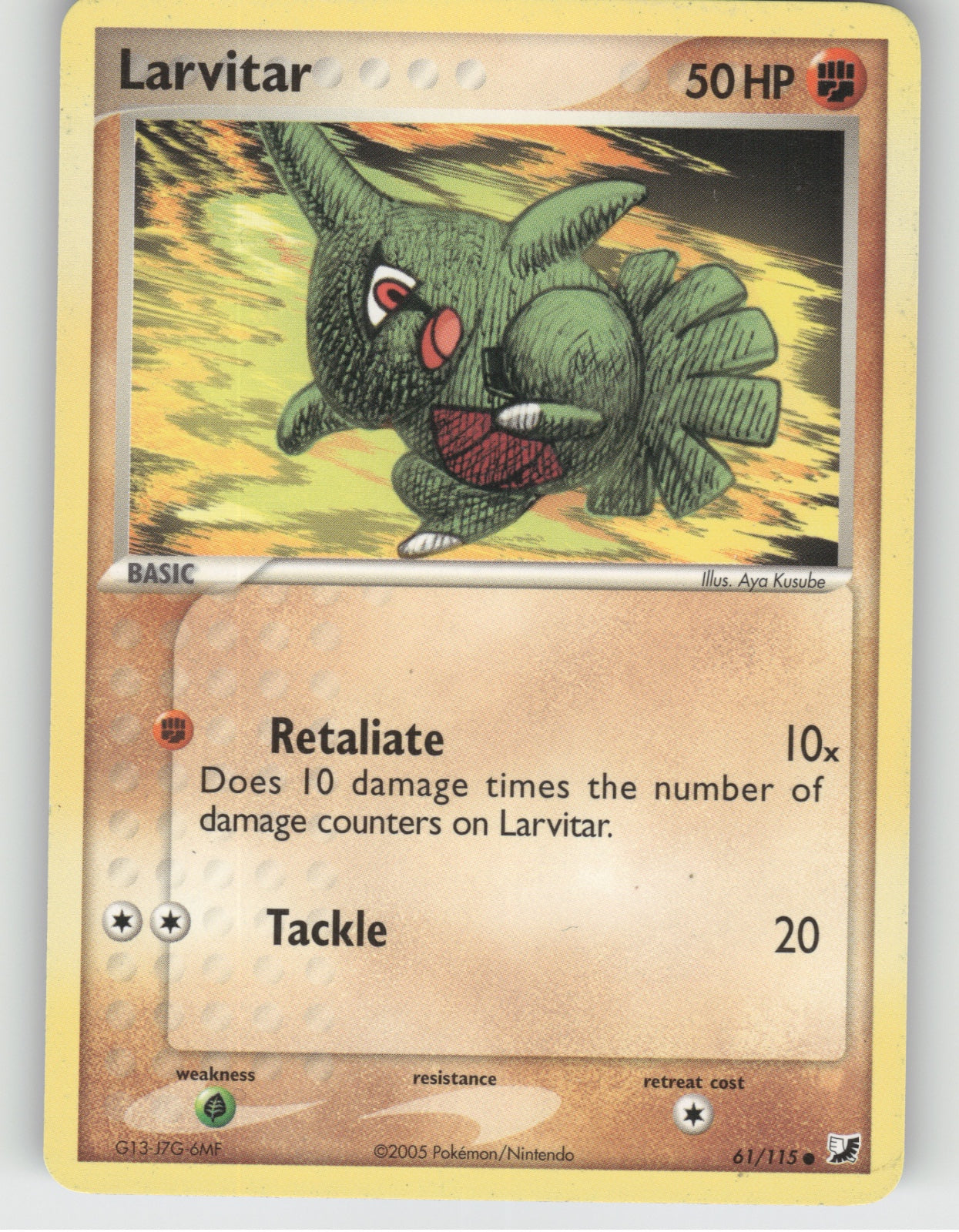 Larvitar Common EX Unseen Forces 61/115 NM
