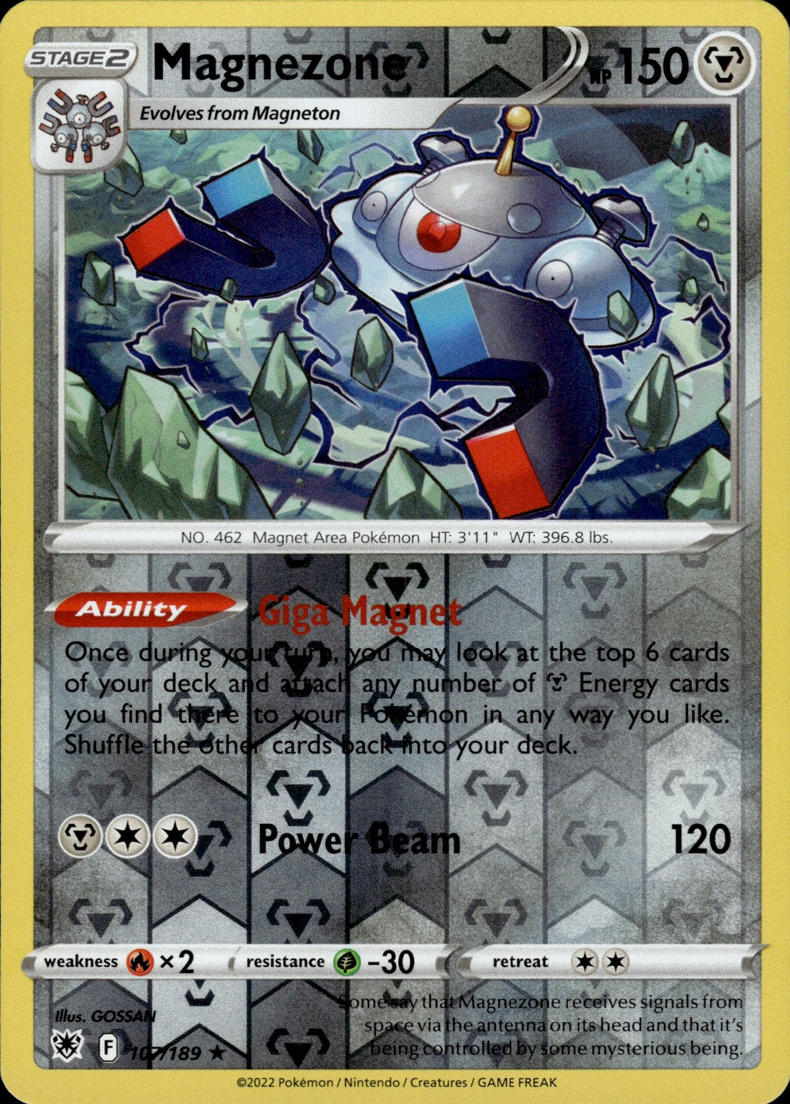 Magnezone Reverse Holo Holo Rare SWSH10: Astral Radiance 107/189 NM