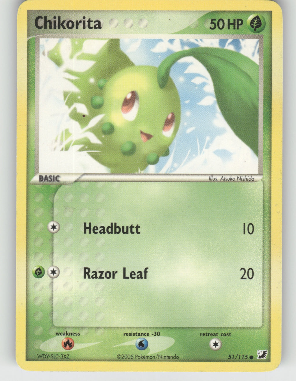 Chikorita Common EX Unseen Forces 51/115 NM