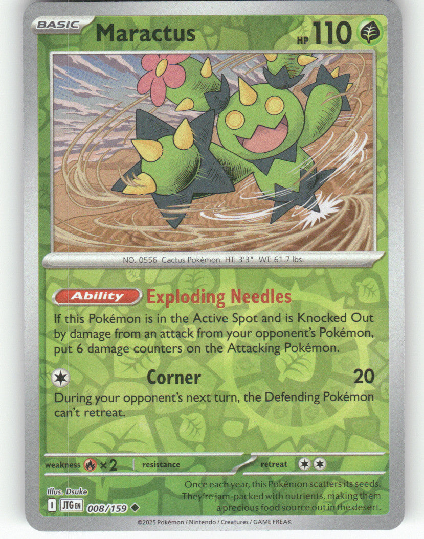 Maractus Reverse Holo Uncommon SV09: Journey Together 008/159 NM
