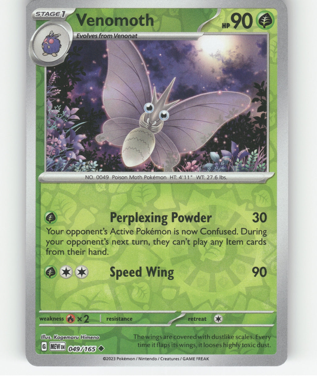 Venomoth Reverse Holo Uncommon SV: Scarlet & Violet 151 049/165 NM