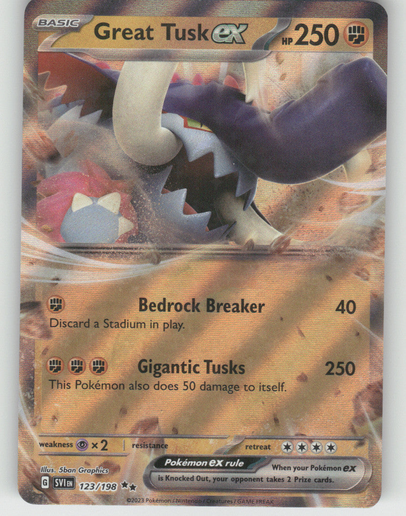 Great Tusk ex Holo Double Rare SV01: Scarlet & Violet Base Set 123/198 NM