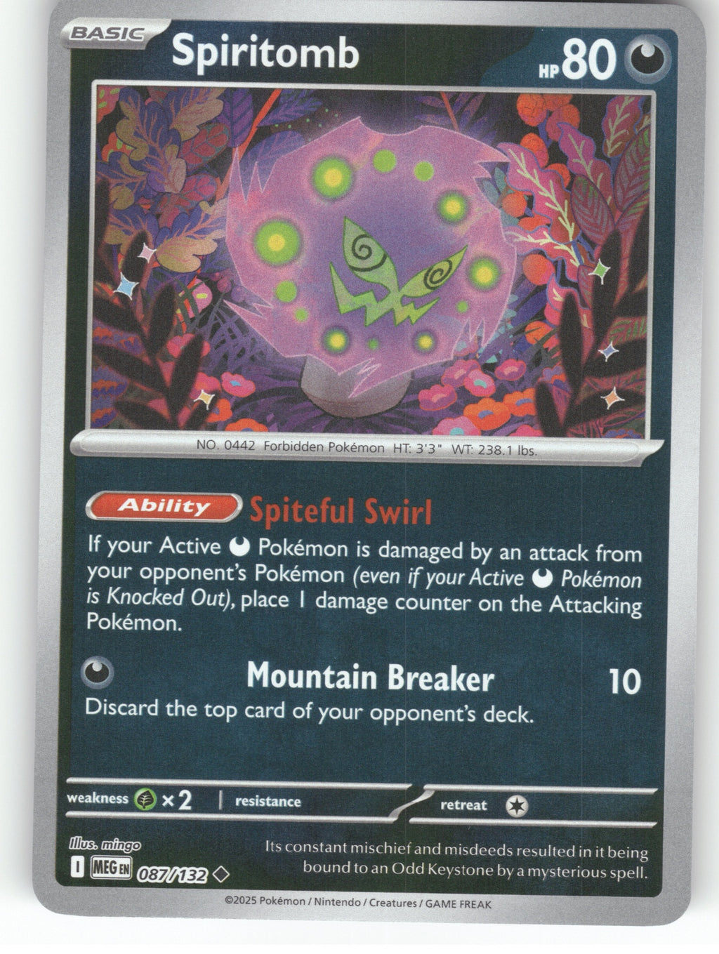 Spiritomb Reverse Holo Uncommon ME01: Mega Evolution 087/132 NM