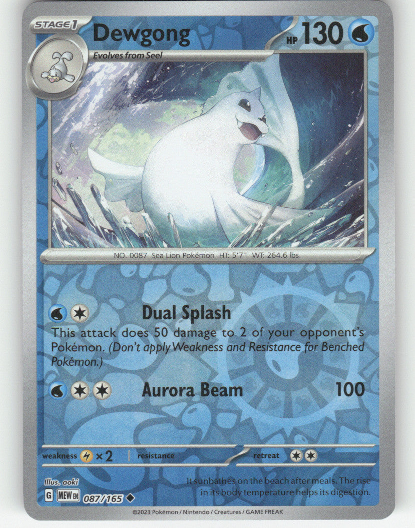 Dewgong Reverse Holo Uncommon SV: Scarlet & Violet 151 087/165 NM