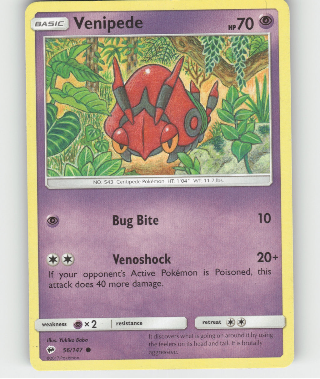 Venipede Common SM - Burning Shadows 56/147 NM