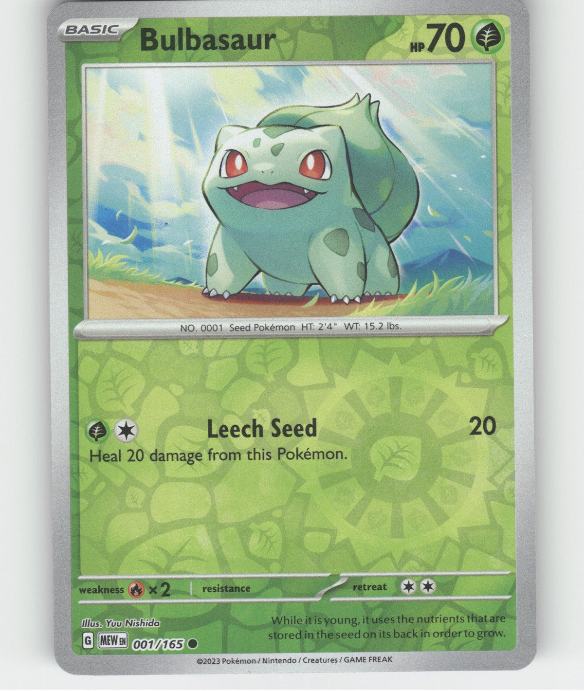 Bulbasaur Reverse Holo Common SV: Scarlet & Violet 151 001/165 NM