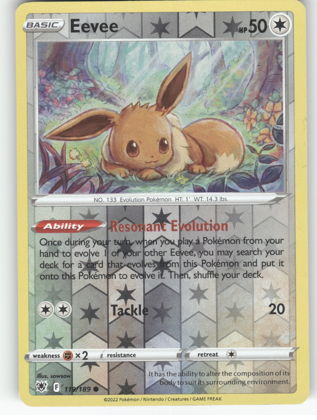 Eevee Reverse Holo Common SWSH10: Astral Radiance 119/189 NM