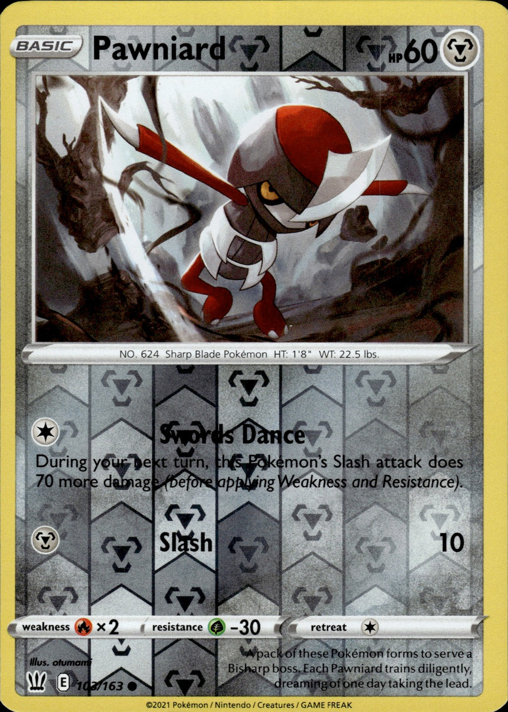 Pawniard Reverse Holo Common SWSH05: Battle Styles 103/163 NM