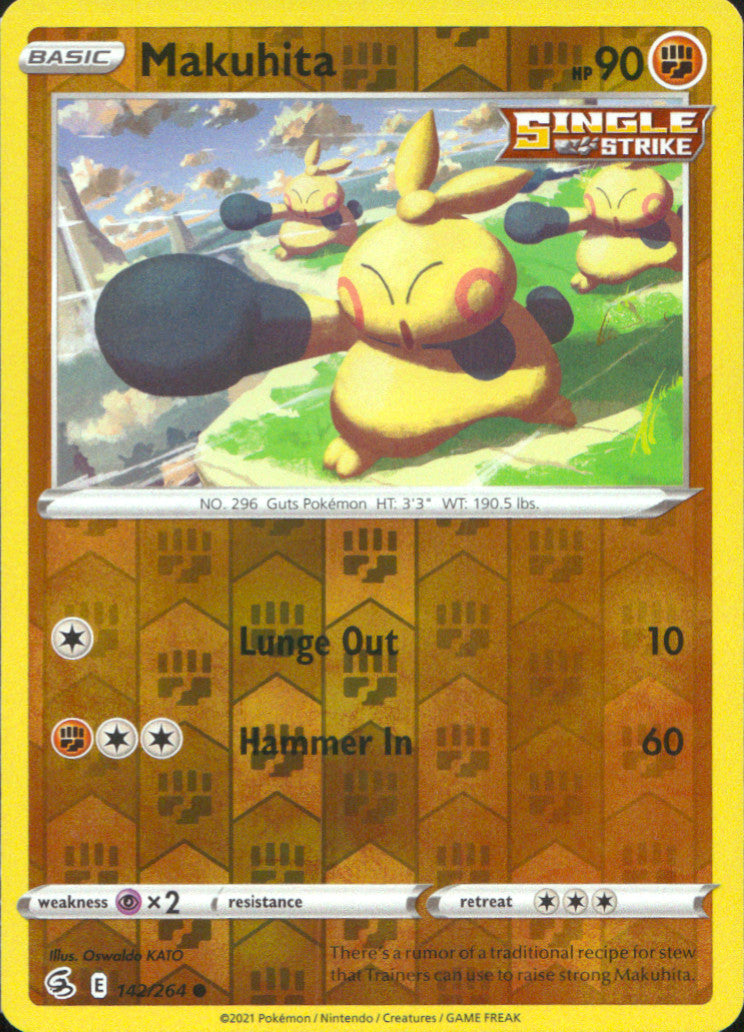 Makuhita Reverse Holo Common SWSH08: Fusion Strike 142/264 NM