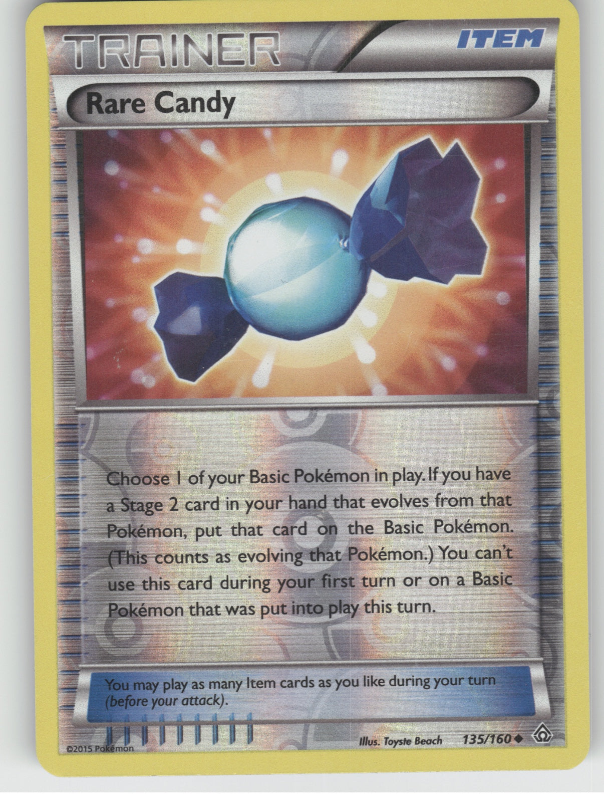 Rare Candy Reverse Holo Uncommon XY - Primal Clash 135/160 NM