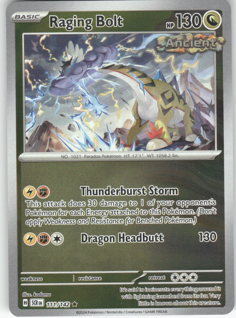 Raging Bolt Reverse Holo Rare SV07: Stellar Crown 111/142 NM