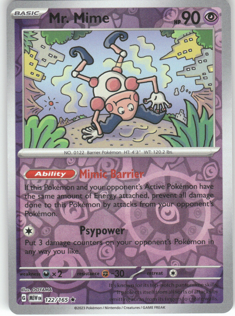 Mr. Mime Reverse Holo Rare SV: Scarlet & Violet 151 122/165 NM