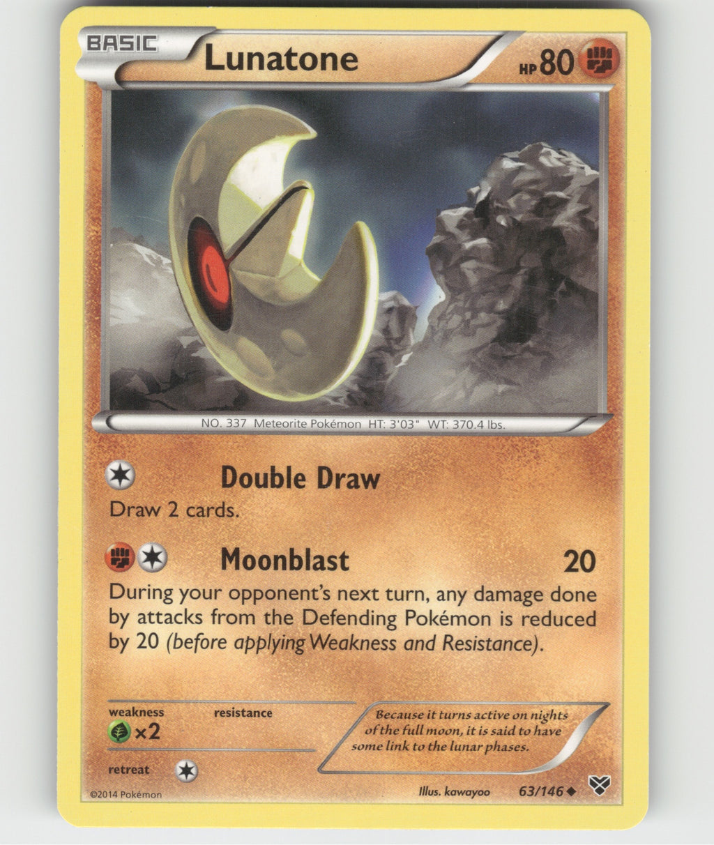 Lunatone Uncommon XY Base Set 63/146 LP
