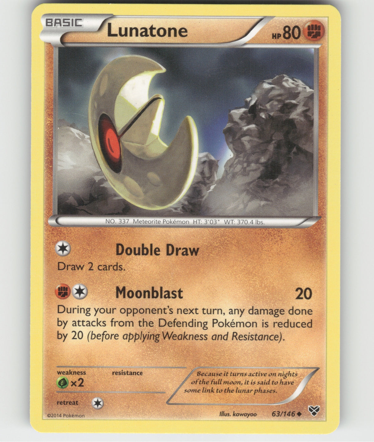 Lunatone Uncommon XY Base Set 63/146 LP
