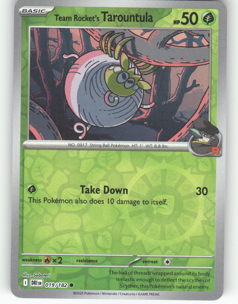 Team Rocket's Tarountula Reverse Holo Common ME: Ascended Heroes 018/217 NM
