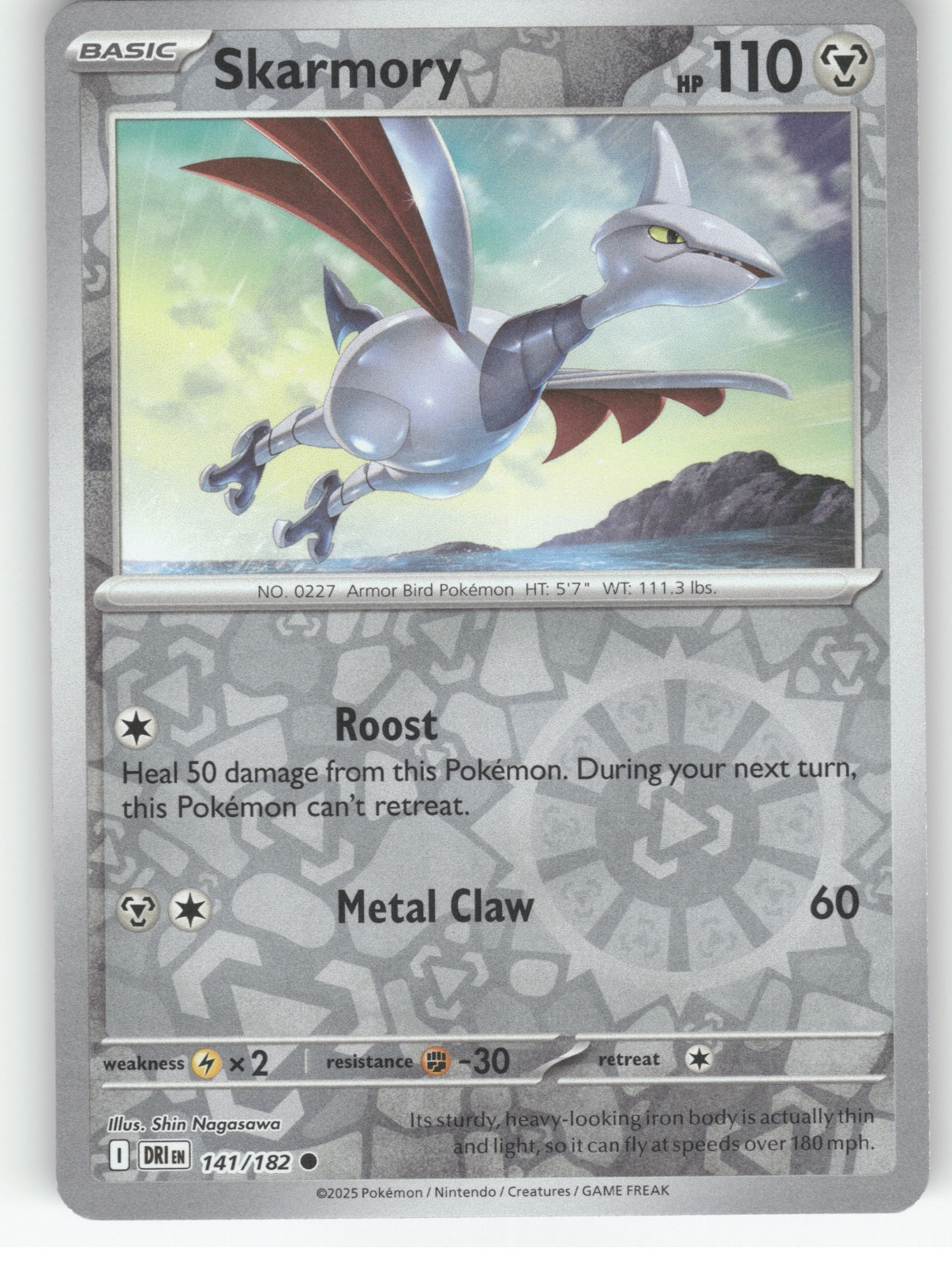 Skarmory Reverse Holo Common SV10: Destined Rivals 141/182 NM