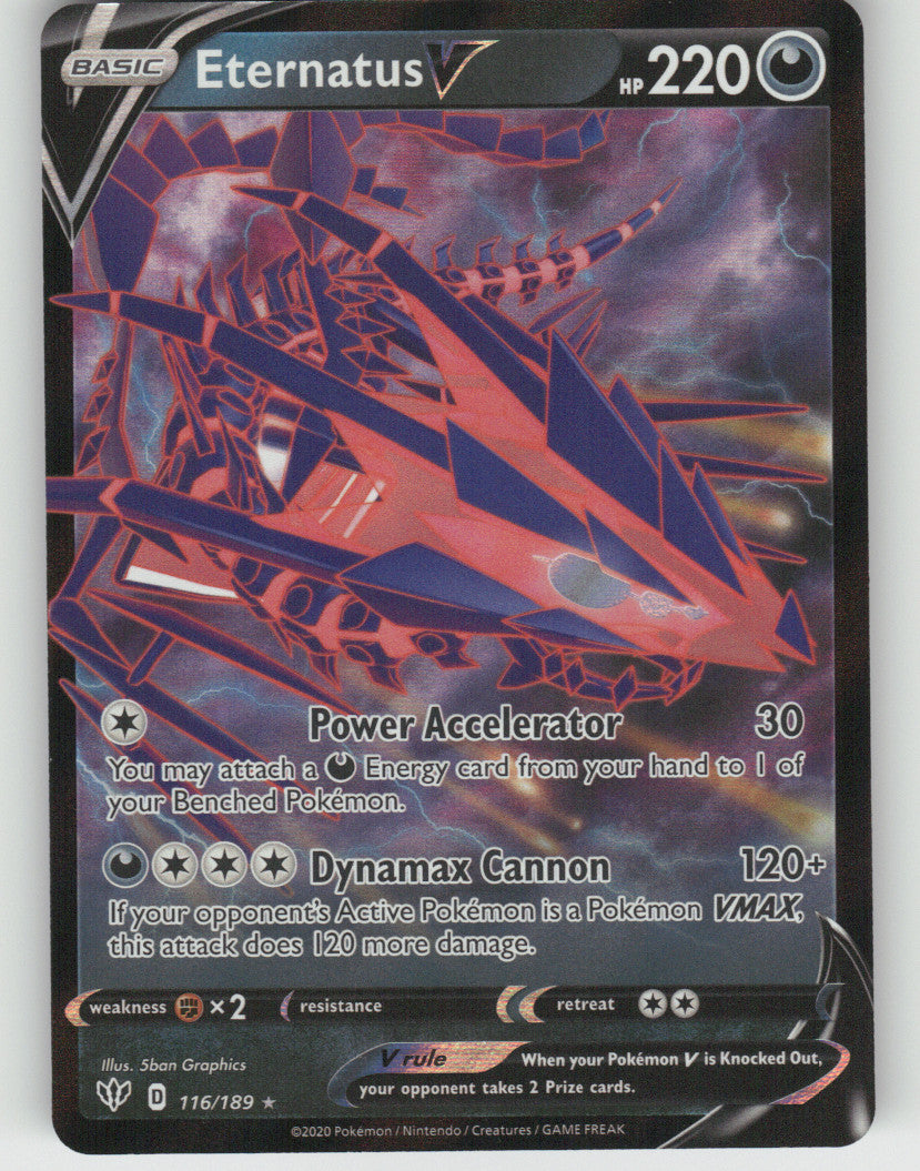 Eternatus V Holo Ultra Rare SWSH03: Darkness Ablaze 116/189 NM