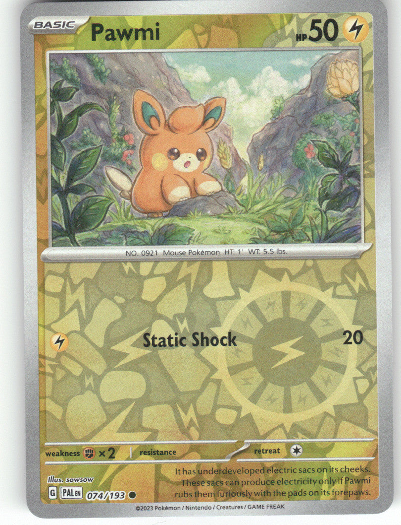 Pawmi Reverse Holo Common SV02: Paldea Evolved 074/193 NM