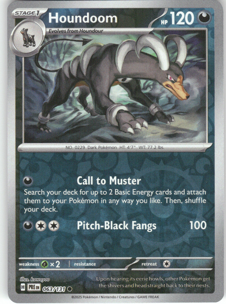 Houndoom Reverse Holo Common SV: Prismatic Evolutions 063/131 NM