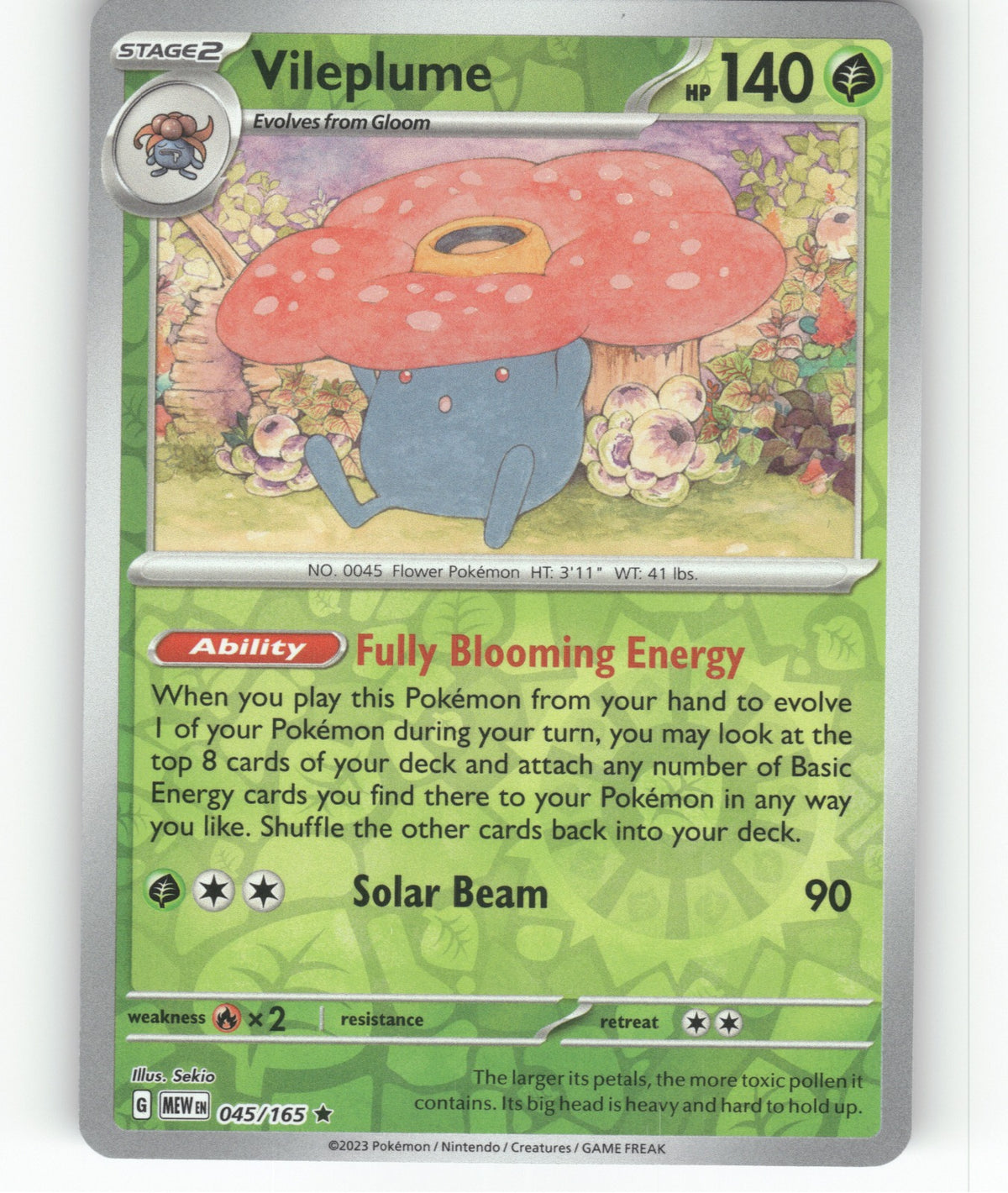Vileplume Reverse Holo Rare SV: Scarlet & Violet 151 045/165 NM