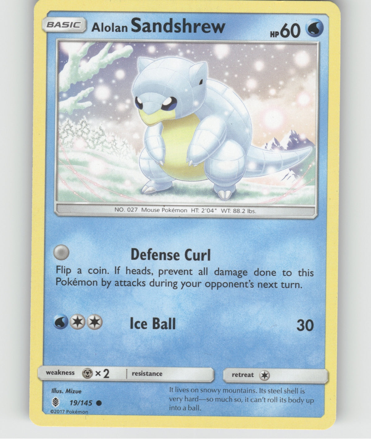 Alolan Sandshrew Common SM - Guardians Rising 19/145 NM