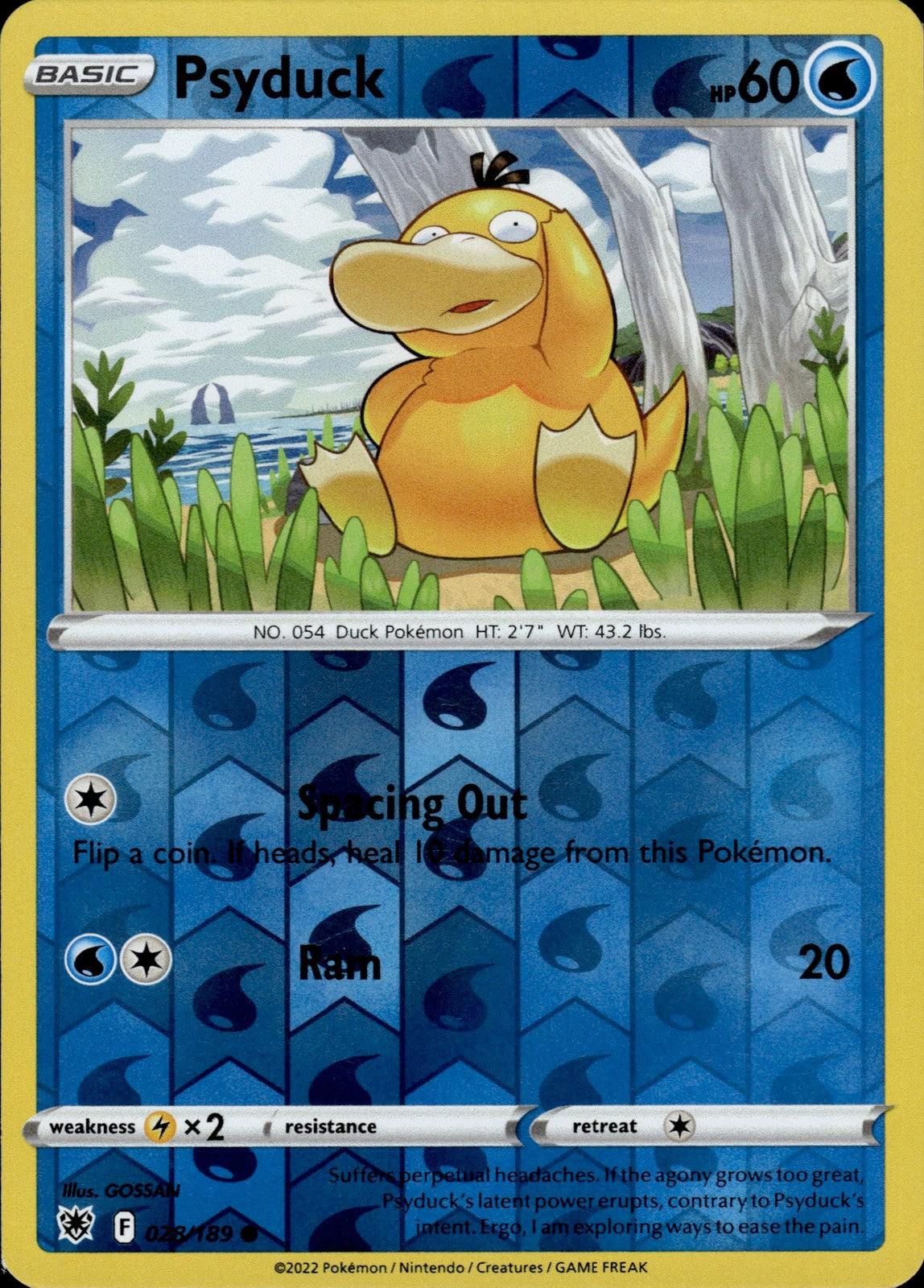 Psyduck Reverse Holo Common SWSH10: Astral Radiance 028/189 NM