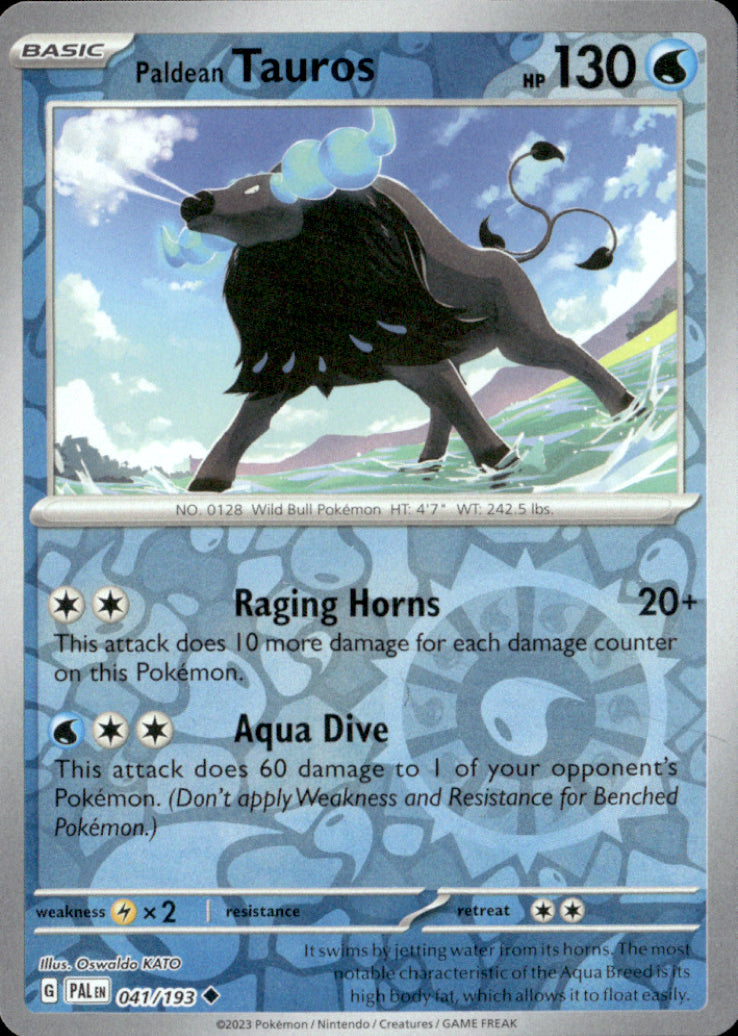 Paldean Tauros Reverse Holo Uncommon SV02: Paldea Evolved 041/193 NM