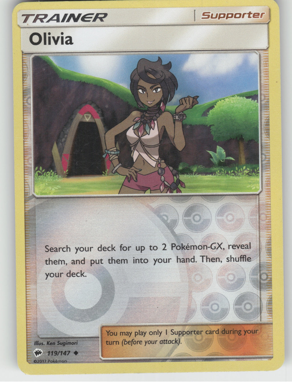 Olivia Reverse Holo Uncommon SM - Burning Shadows 119/147 NM