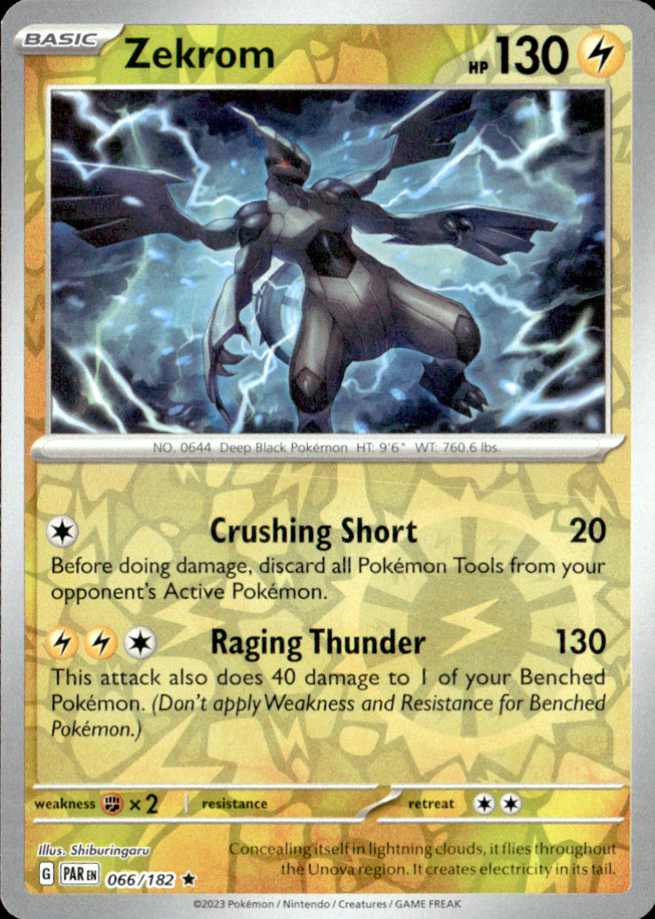 Zekrom Reverse Holo Rare SV04: Paradox Rift 066/182 NM