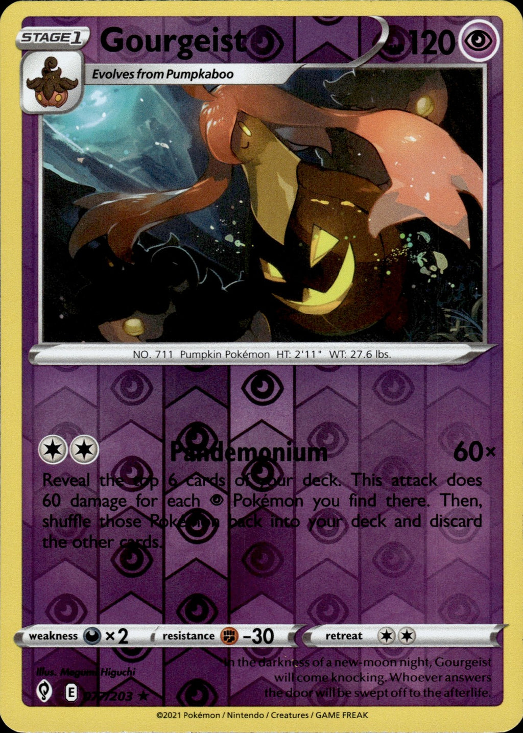 Gourgeist Reverse Holo Rare SWSH07: Evolving Skies 077/203 NM