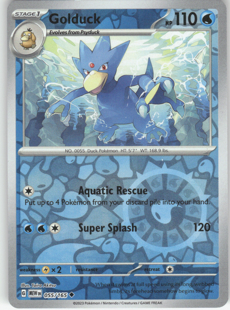 Golduck Reverse Holo Uncommon SV: Scarlet & Violet 151 055/165 NM