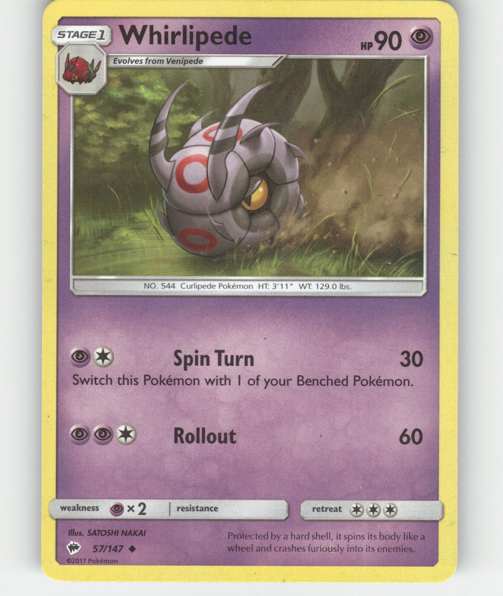 Whirlipede Uncommon SM - Burning Shadows 57/147 NM