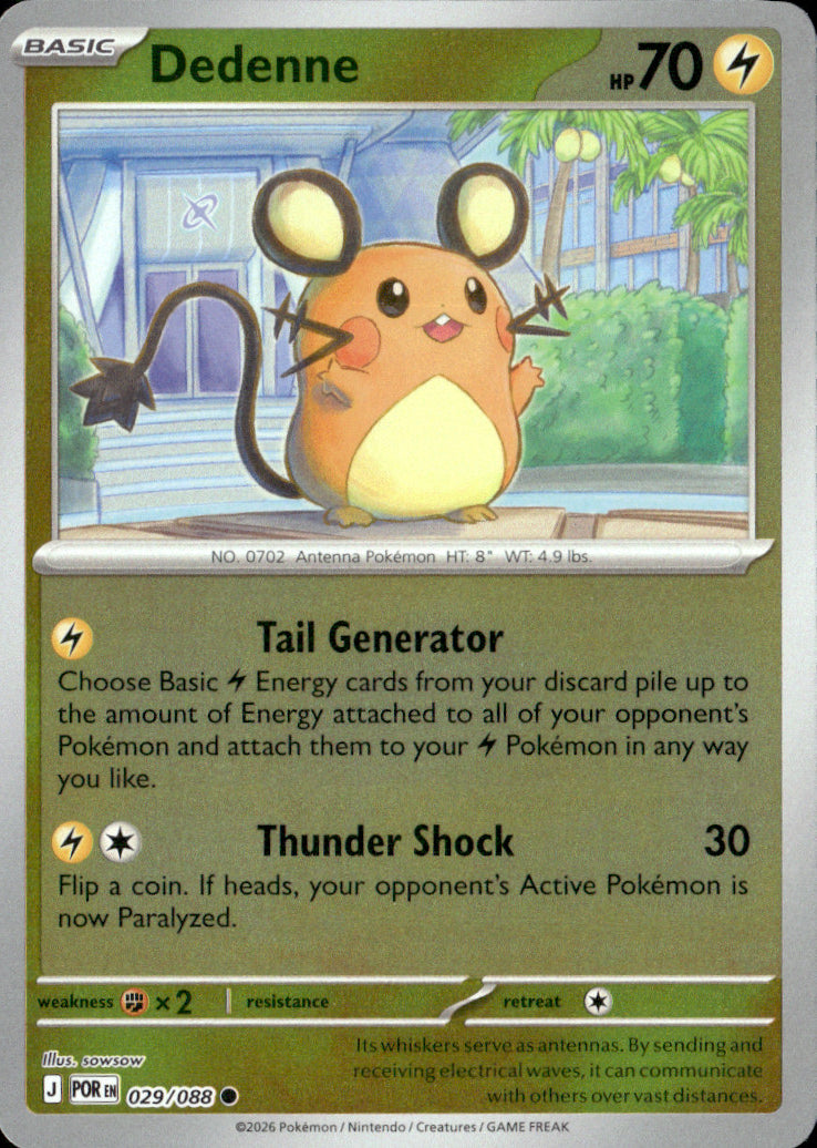 Dedenne Reverse Holo Common ME03: Perfect Order 029/088 NM