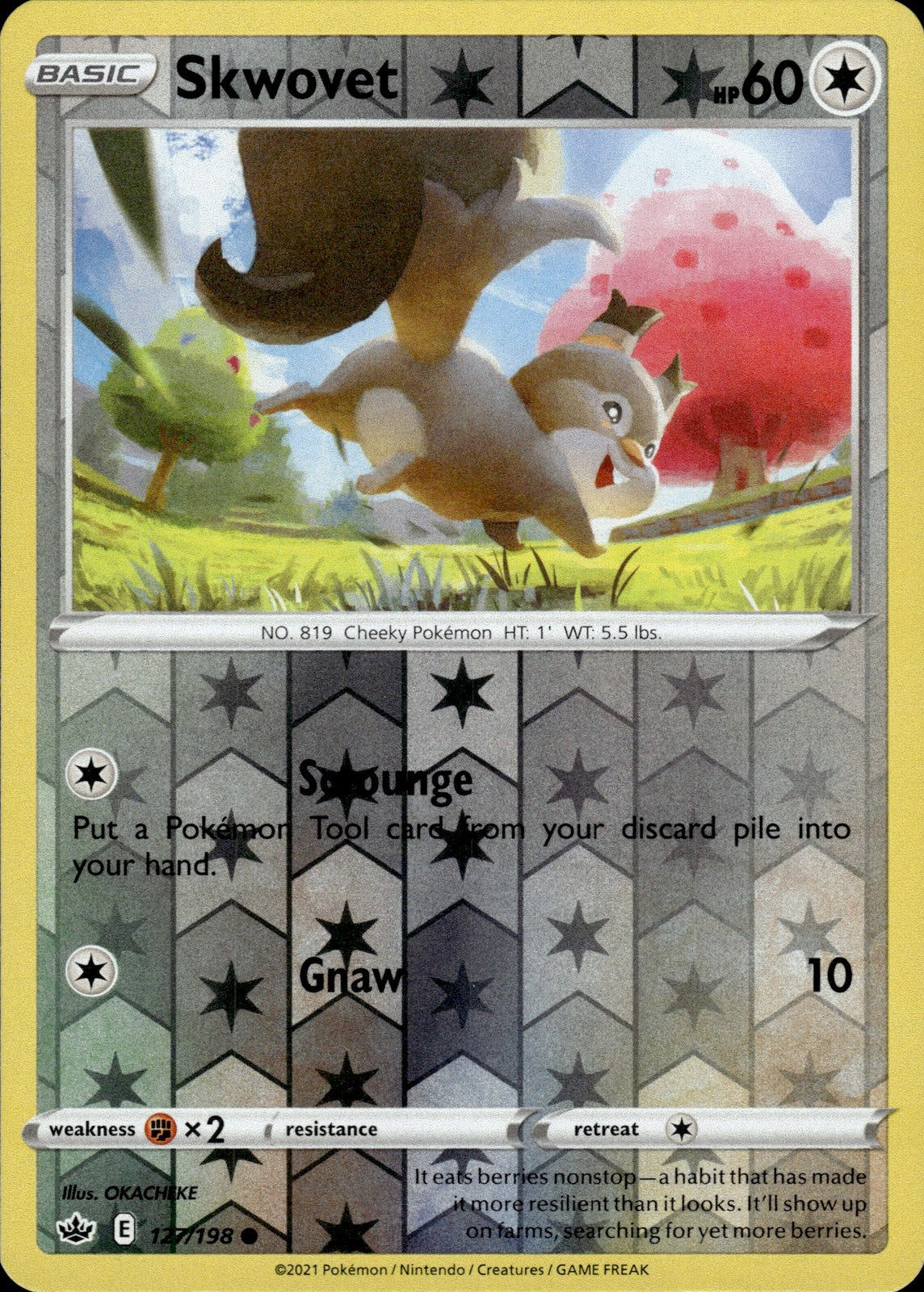 Skwovet Reverse Holo Common SWSH06: Chilling Reign 127/198 NM