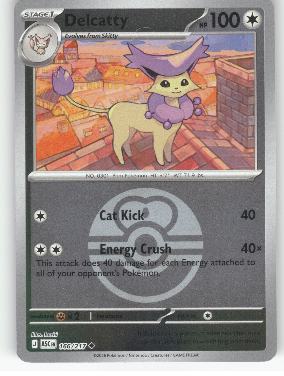 Delcatty (Love Ball) Reverse Holo Uncommon ME: Ascended Heroes 166/217 NM