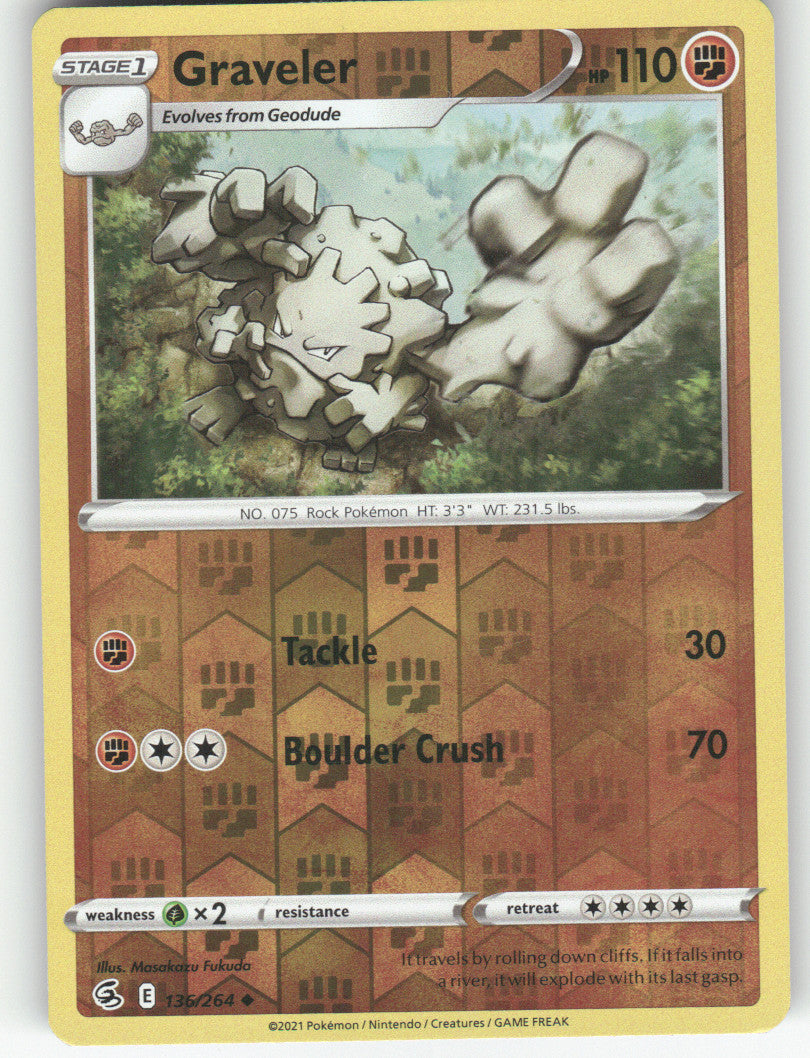 Graveler Reverse Holo Uncommon SWSH08: Fusion Strike 136/264 NM
