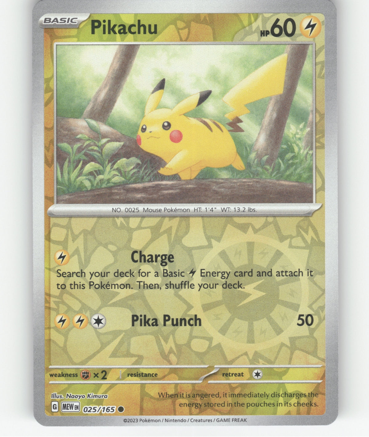Pikachu Reverse Holo Common SV: Scarlet & Violet 151 025/165 NM