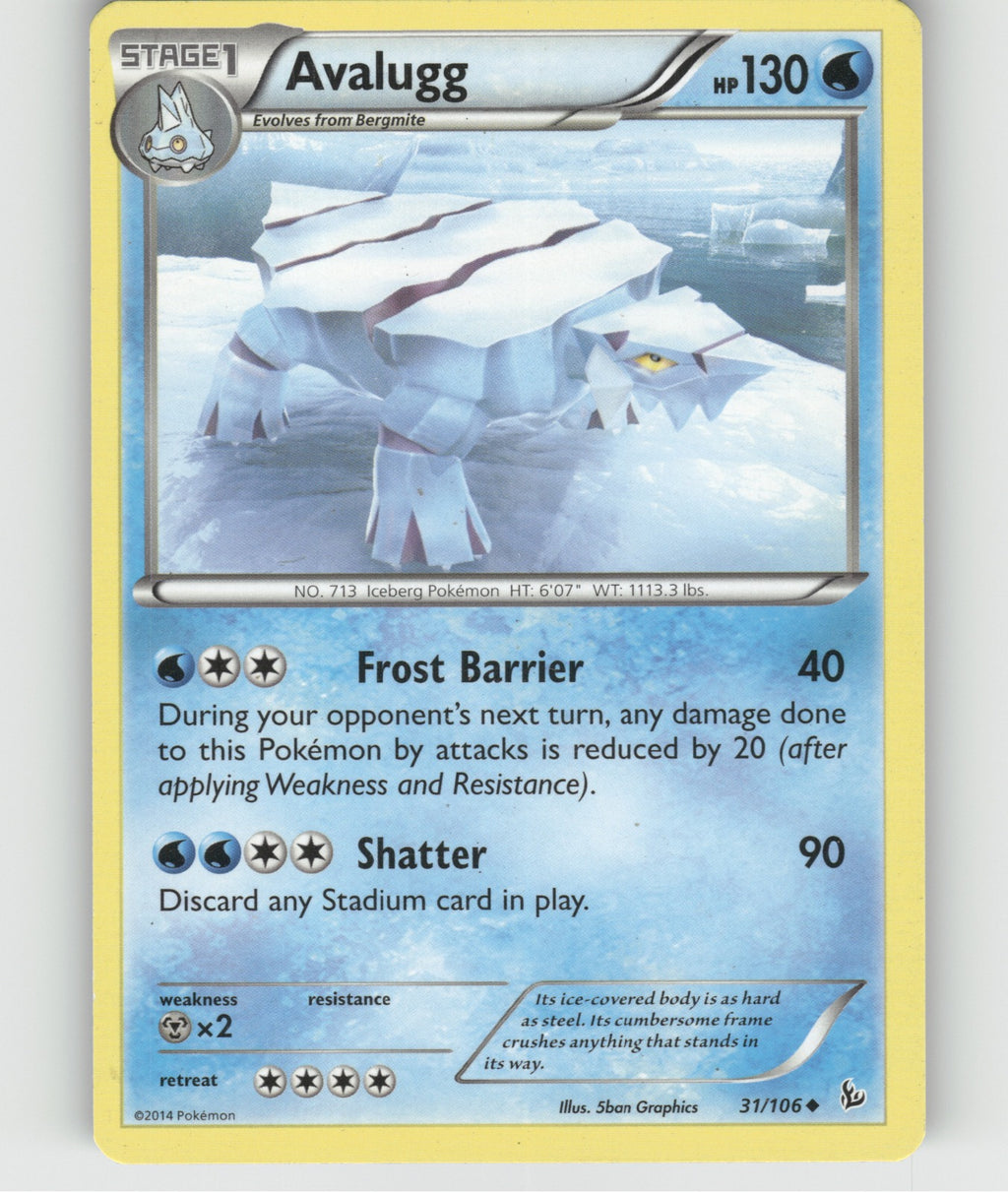 Avalugg Uncommon XY - Flashfire 31/106 NM